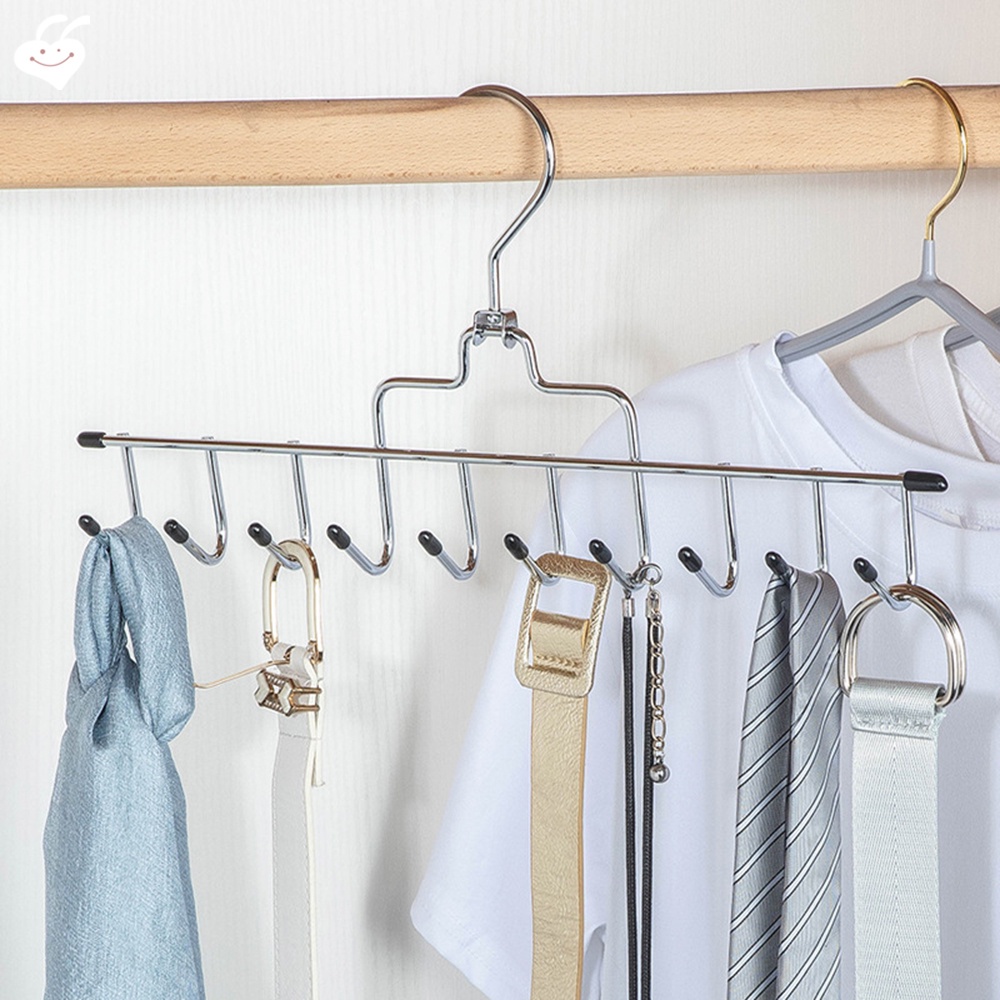 Bộ 10 Móc Treo Quần Áo Bằng Kim Loại Chống Trượt