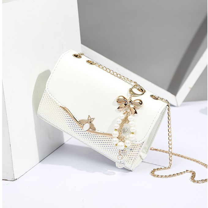 Túi Đeo Chéo, Túi Đeo Chéo T23 T32 Da Bóng Trắng