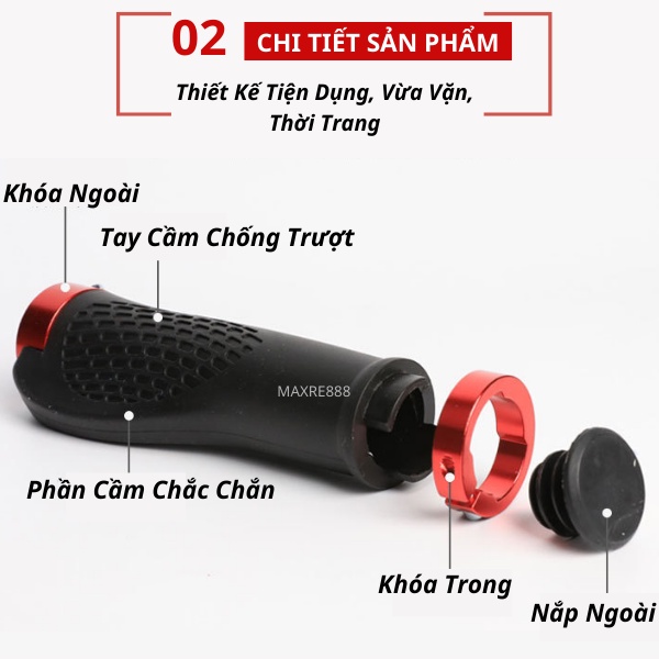 Tay Nắm Xe Đạp Thể Thao Cao Cấp Chất Liệu Cao Su Siêu Êm Chống Mỏi Chống Trượt Tiện Dụng