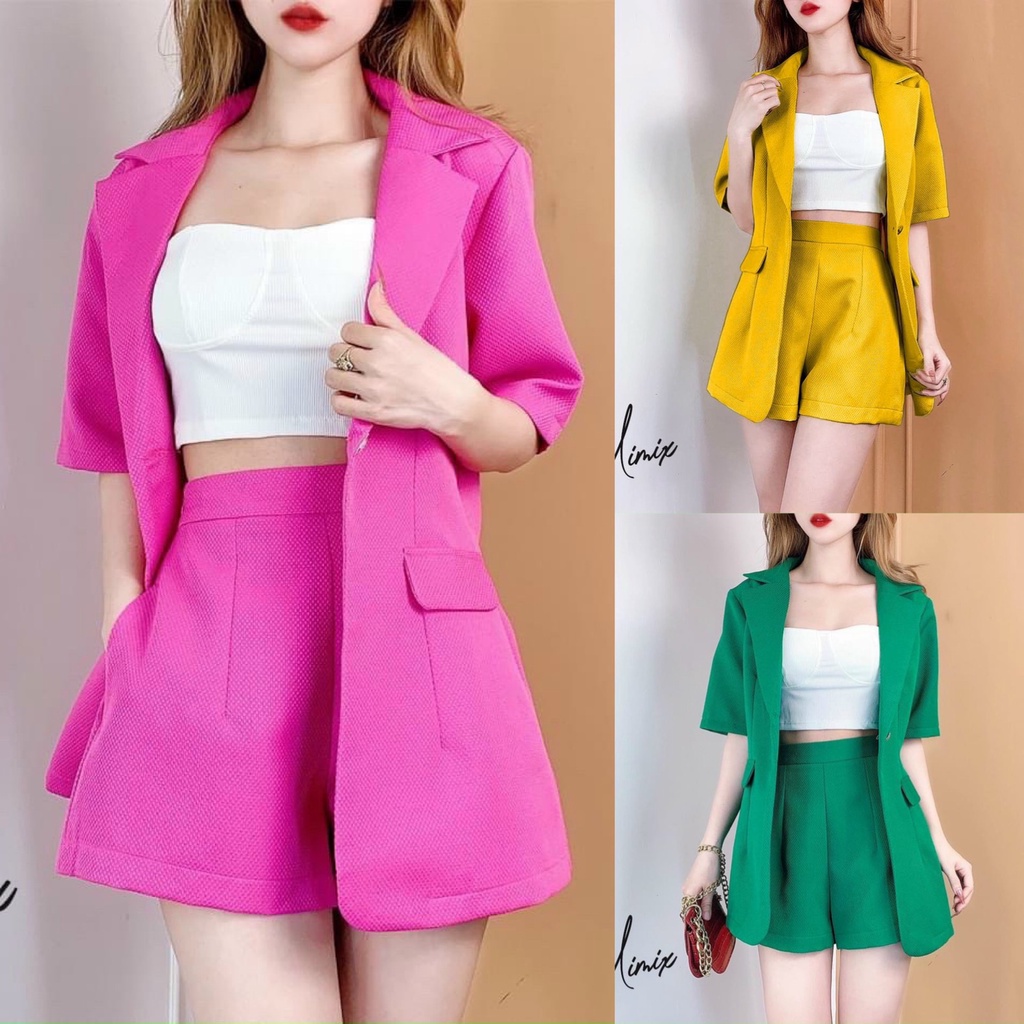Set áo vest nữ ngắn kèm lót với 4 màu xinh xắn, tôn da dành cho các nàng đi chơi, đi làm vô cùng sang chảnh