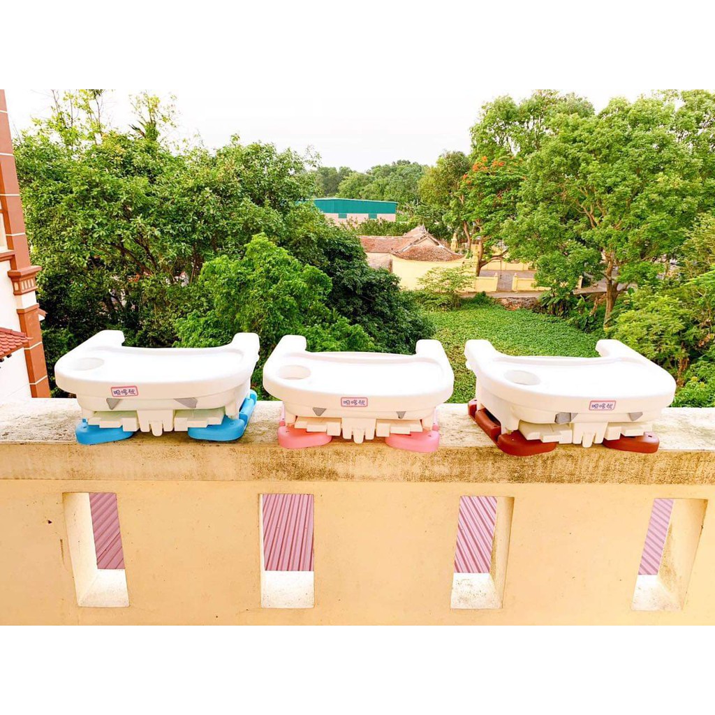 Ghế Ăn Dặm Cho Bé &quot; 2 in 1 &quot; Có Chân thép chồng cao Bao Xịn Sò - Ghế có thể gấp gọn thoải mái