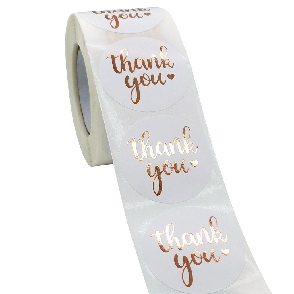 24 Sticker Niêm Phong Bao Bì In Chữ Thank You Dễ Thương Bắt Mắt