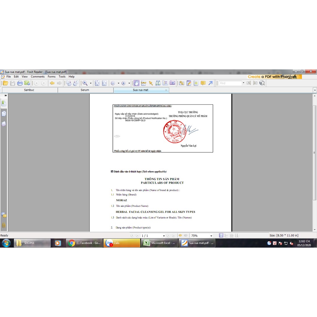 Sữa rửa mặt cao cấp Moraz Do Thái