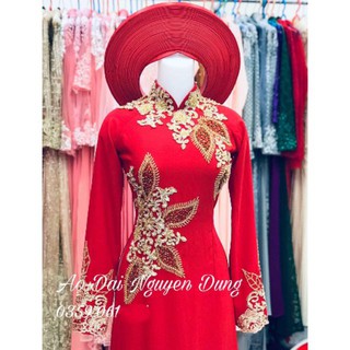 [liên hệ trước khi đặt, hộp hàng có điều chỉnh theo size khách chọn] Bộ áo dài kèm mấn begaohp
