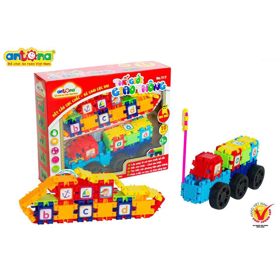 Antona Bộ đồ chơi xếp hình sáng tạo ANTONA cho bé hình vuông diệu kỳ