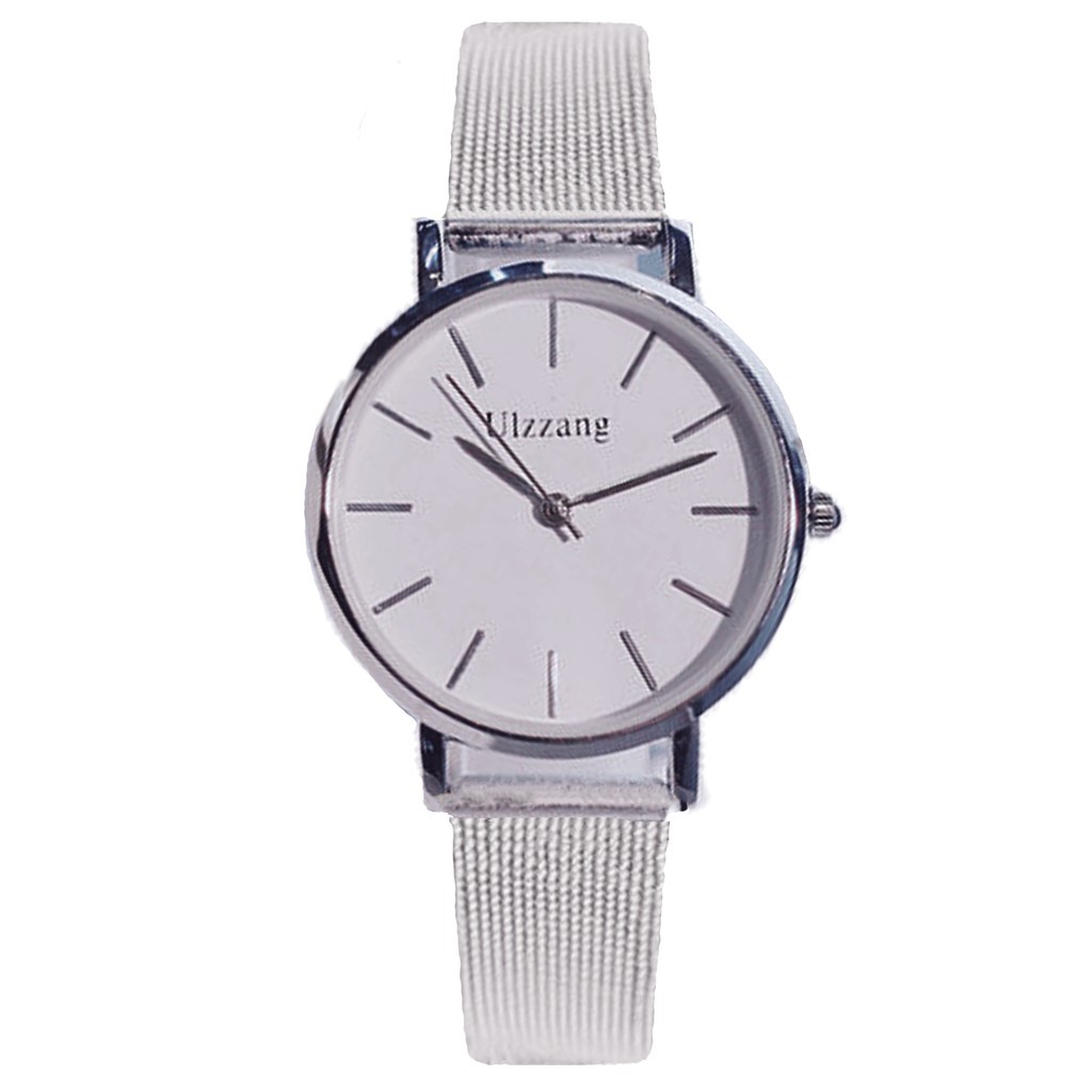 Đồng hồ nữ Ulzzang 5027 dây thép lưới cao cấp mặt tròn số vạch Bán lẻ giá sỉ