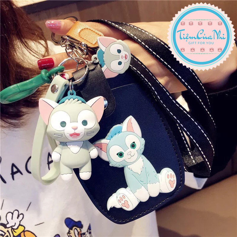 Thẻ đeo bảng tên sinh viên nhân viên bằng da PU cao cấp unicorn, gấu pooh, stitch, snoopy, bunny,totoro Tiệm Của Nhi TĐD