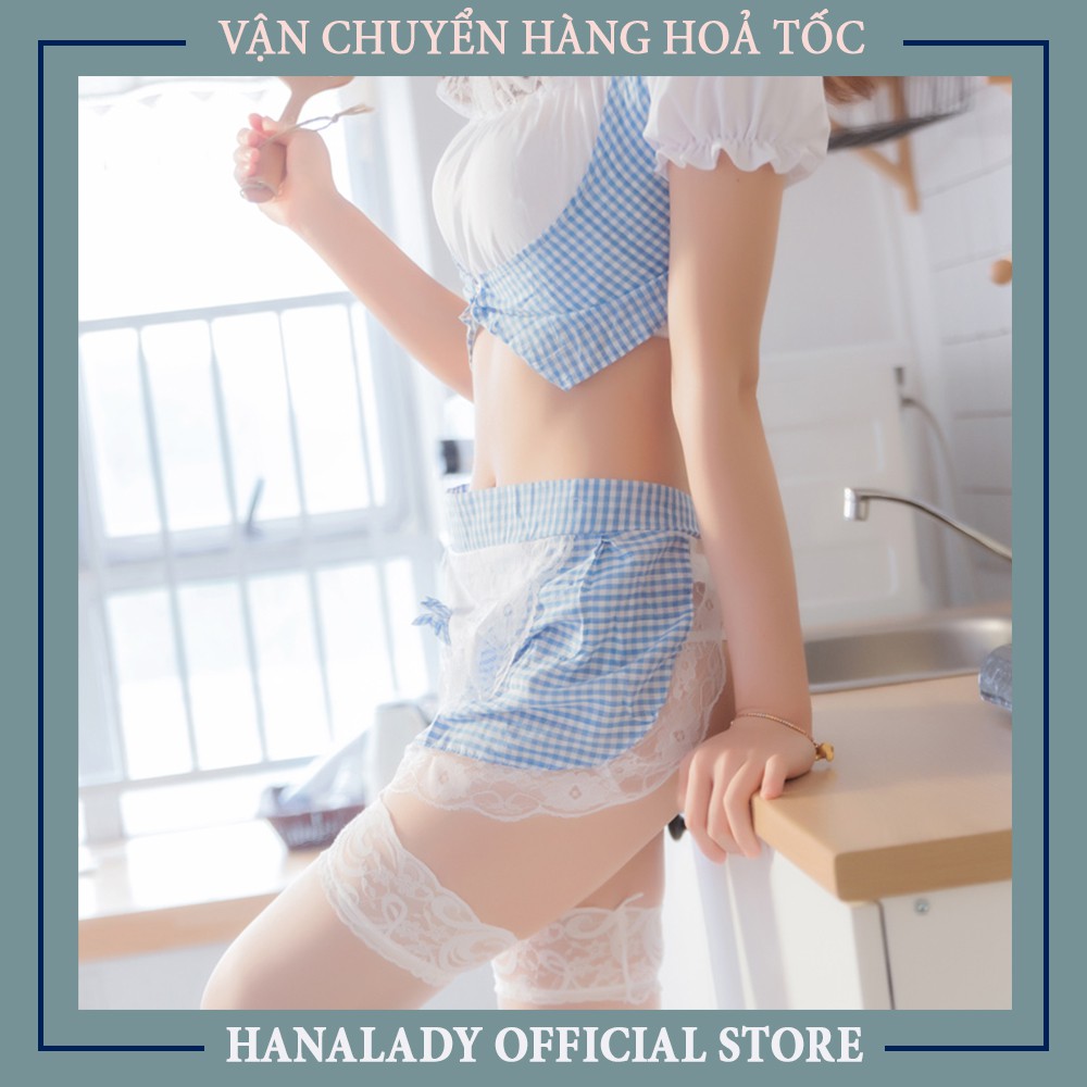 Đồ ngủ sexy -Cosplay hầu gái chất liêu jcotton mềm min hoá thân nàng hầu dễ thương CP032