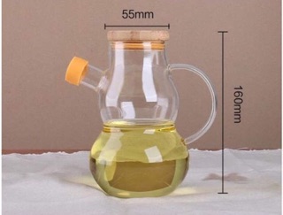 Bình thủy tinh nắp gỗ bầu 400ml