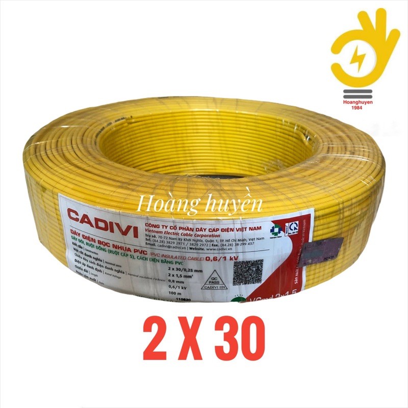 50m dây điện đôi 2x30 cadivi