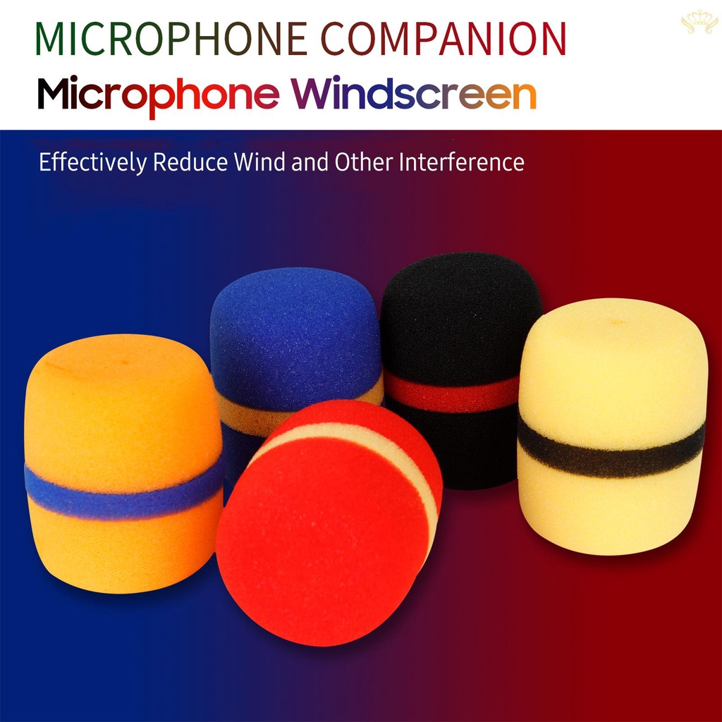 Set 5 Vỏ Xốp Dày Bọc Micro Cầm Tay Chắn Gió Nhiều Màu Sắc Cho Karaoke DJ Sân Khấu