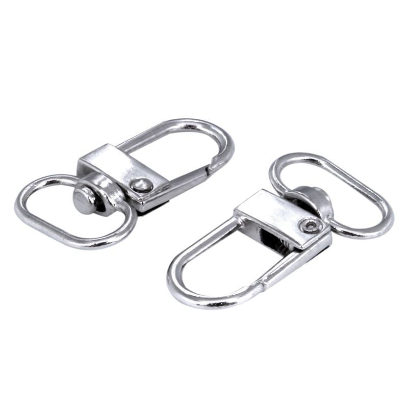 10 pieces Swivel Carabiner Hook Sier Key Chain 18mm x 33 mm