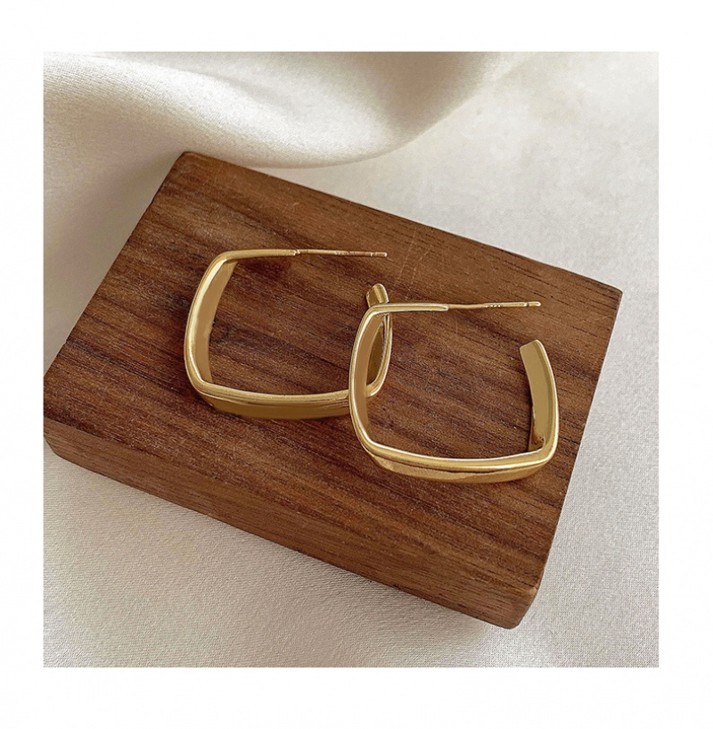 Khuyên tai nữ mạ vàng chấu bạc phong cách thời trang cổ điển