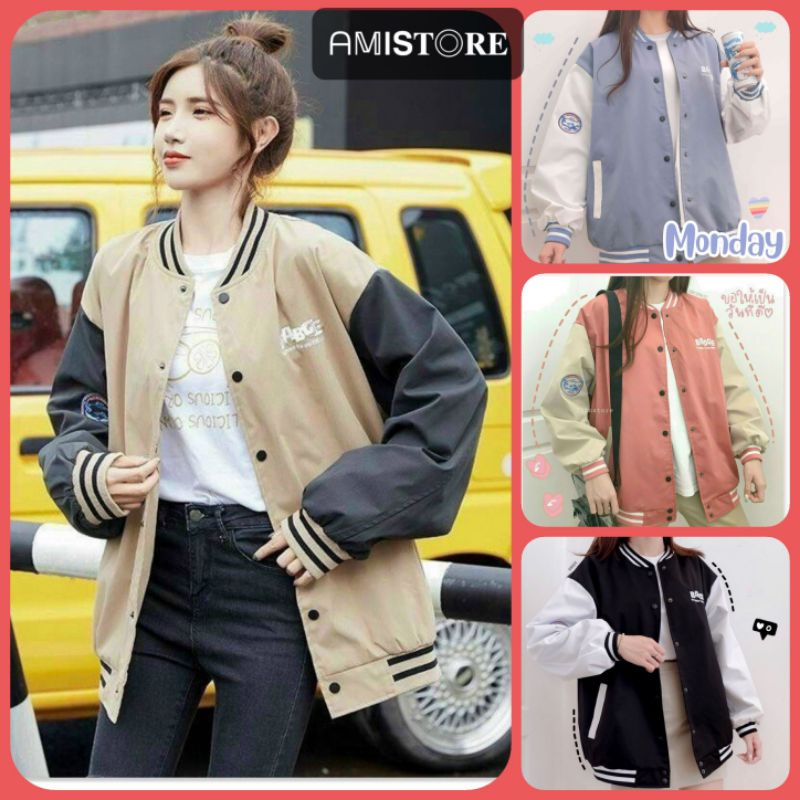 Áo khoác dù bomber unisex thêu BABGE , mẫu siêu hot hit nam nữ đều mặc được