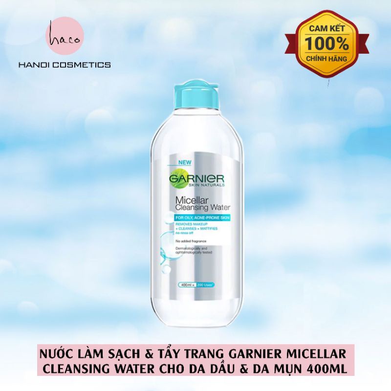 Nước làm sạch và tẩy trang Garnier Micellar Water dành cho mọi loại da 400ml