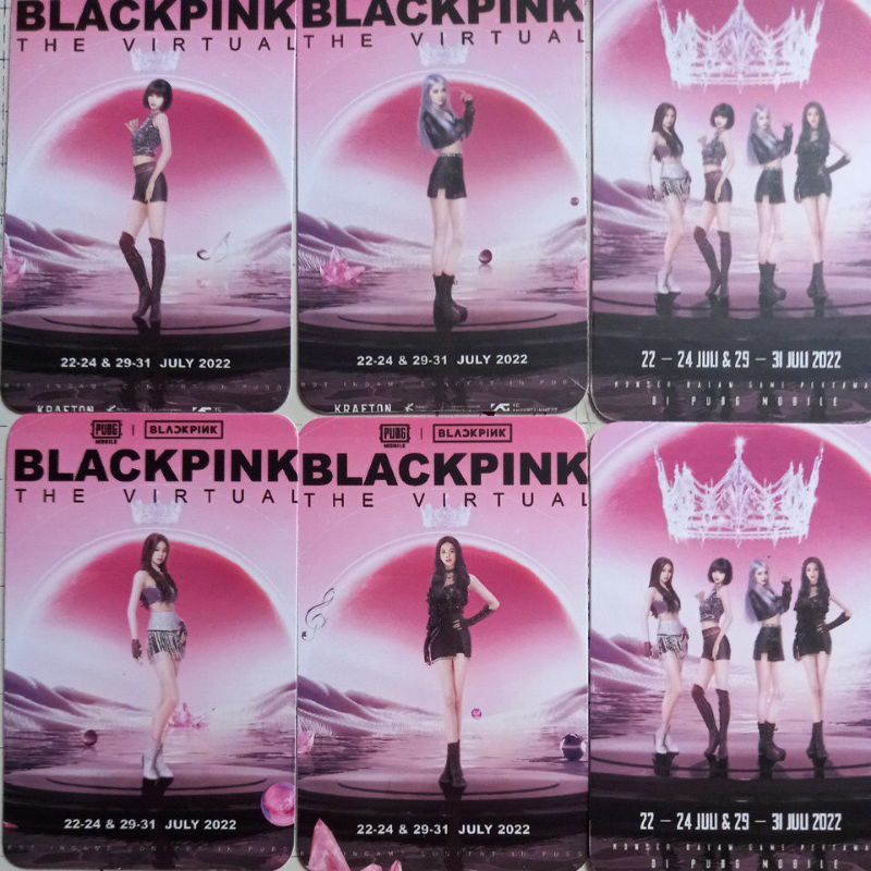 Set 4 card giấy bo góc in 2 mặt ảnh nhóm BLACKPINK - THE VIRTUAL
