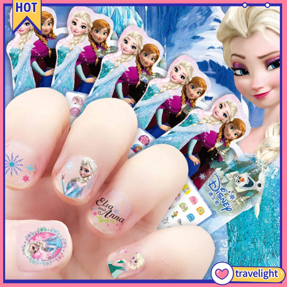[Hàng mới về] Nhãn dán trang trí móng tay hình Elsa vui nhộn