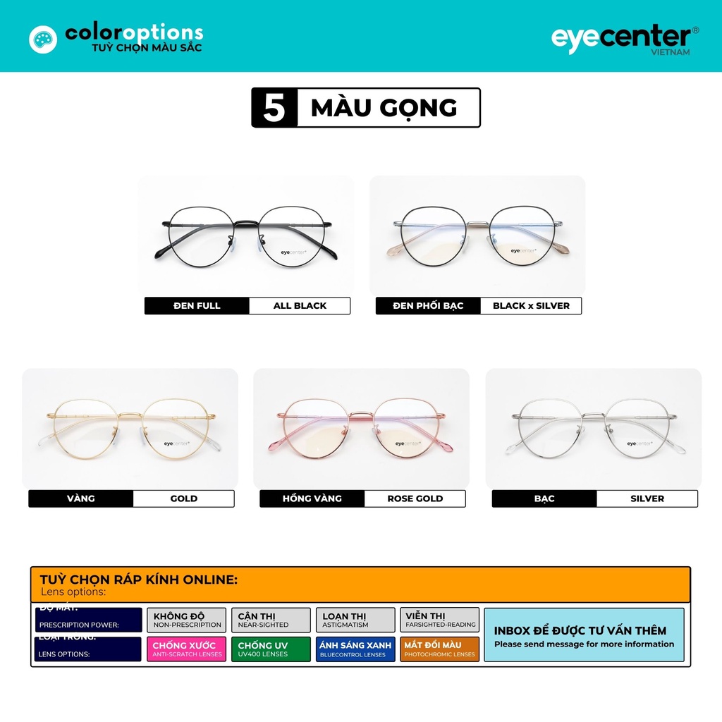 Gọng kính cận tròn nam nữ chính hãng K24S by EYECENTER nhập khẩu Eye Center Vietnam