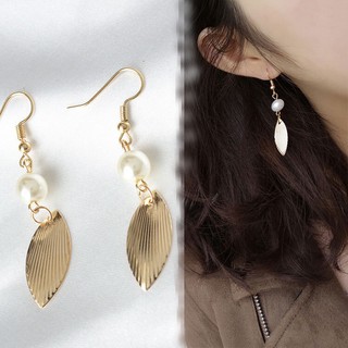 H09 Khuyên tai dài ngọc thả lá