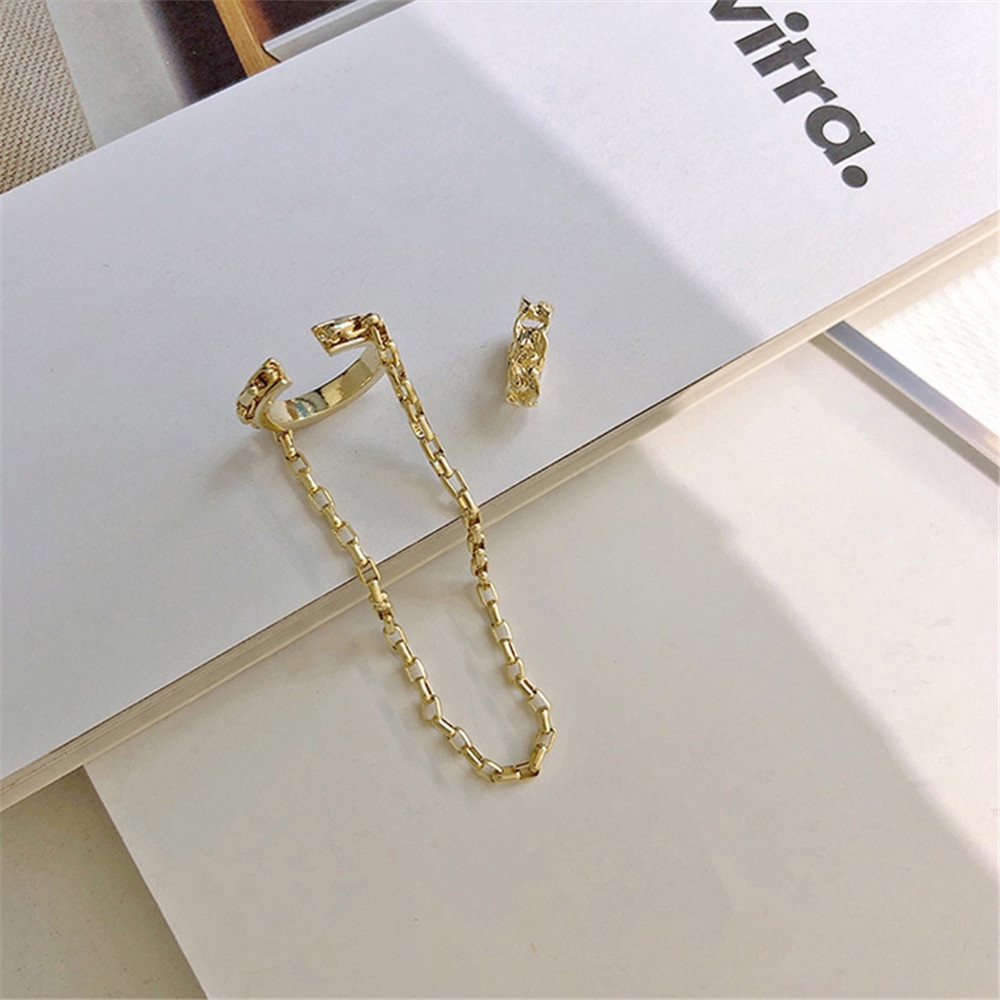 Khuyên Tai Dáng Dài Mạ Vàng Thiết Kế Đơn Giản Phong Cách Hàn Quốc Cho Nữ