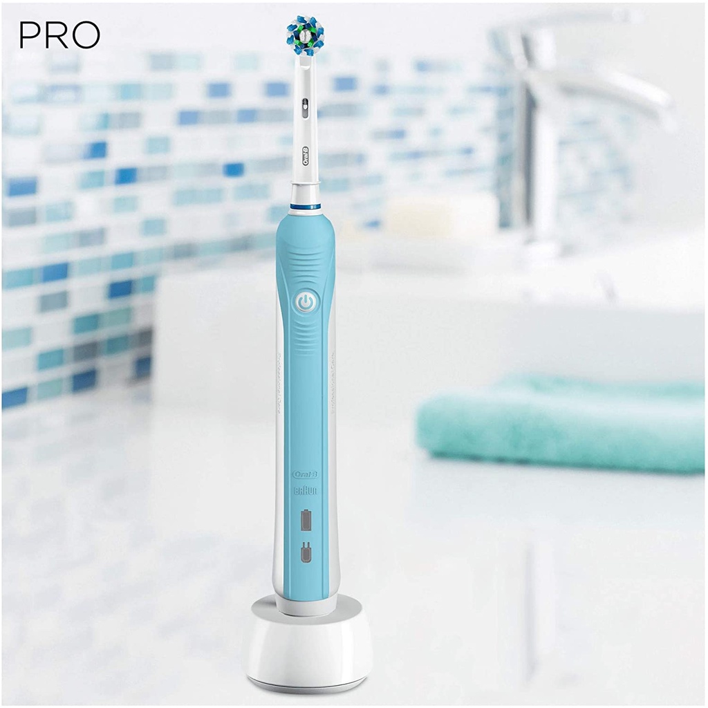 Bàn Chải Điện Oral-B Pro 1 700 - Cảm Biến Lực Chải, Công Nghệ Làm Sạch 3D Action, Nhiều Loại Đầu