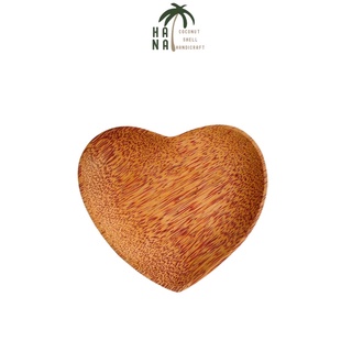Dĩa gỗ dừa hình trái tim tròn