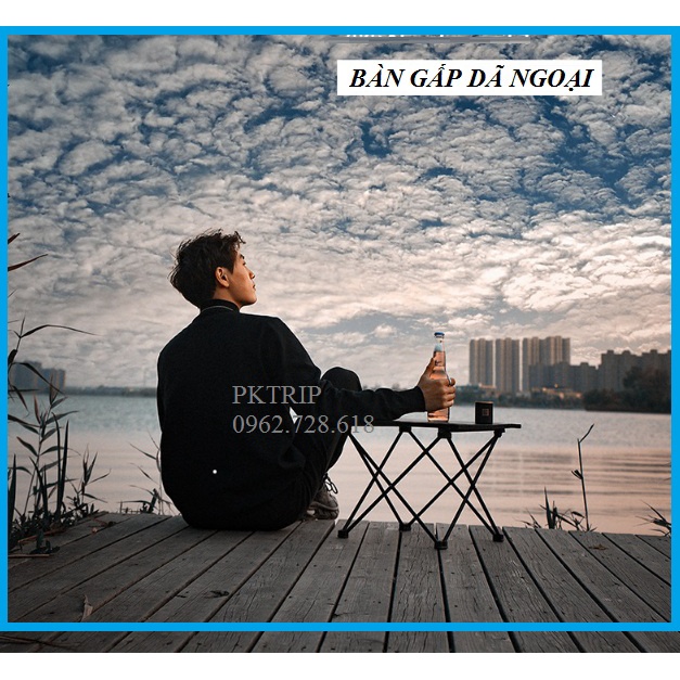 Bàn dã ngoại gấp gọn Nhôm Cỡ M (1-2 người) bàn trà, bàn đi câu