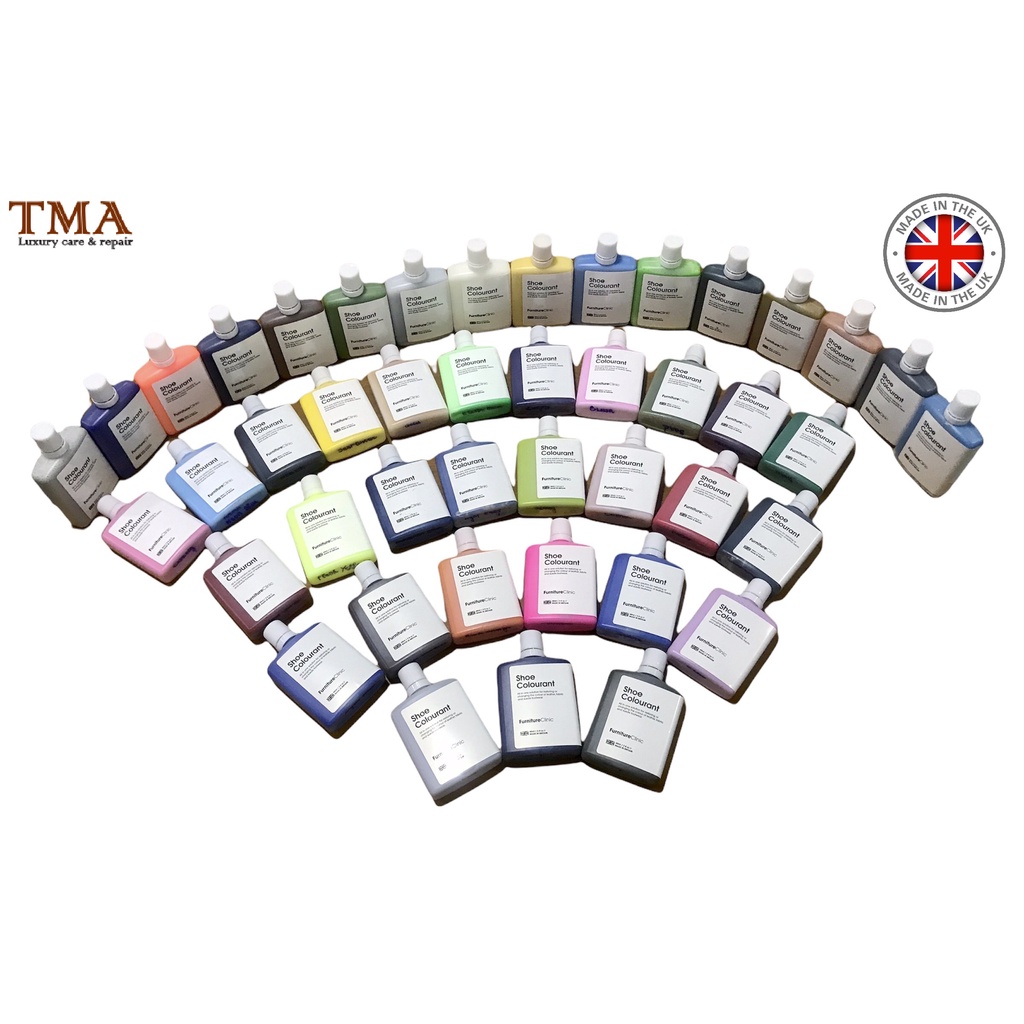 Màu nhuộm Shoe Colouring 50ml - Hãng Furniture Clinic Vương quốc Anh giúp nhuộm giày da aniline, da lộn và da nubuck