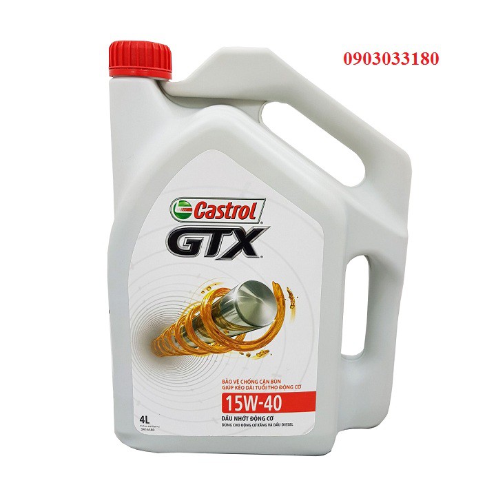 Dầu nhớt xe ô tô cao cấp Castrol GTX 15W-40 SN/CF 4 Lít