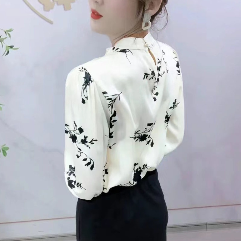 Áo Sơ Mi Cotton Tay Dài In Họa Tiết Hoa Thời Trang Dành Cho Nữ 24 Giờ