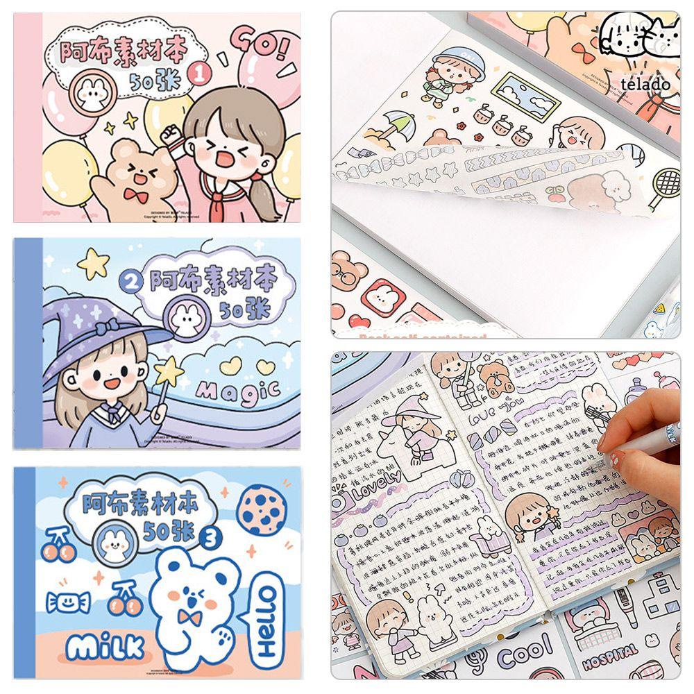 PISTA Sticker Hoạt Hình Dán Trang Trí Sổ Tay Diy