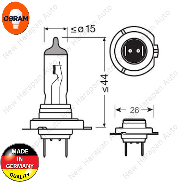 Osram Bóng Đèn Sương Mù Halogen 64210 H7 12v-55w Px26D Chất Lượng Cao