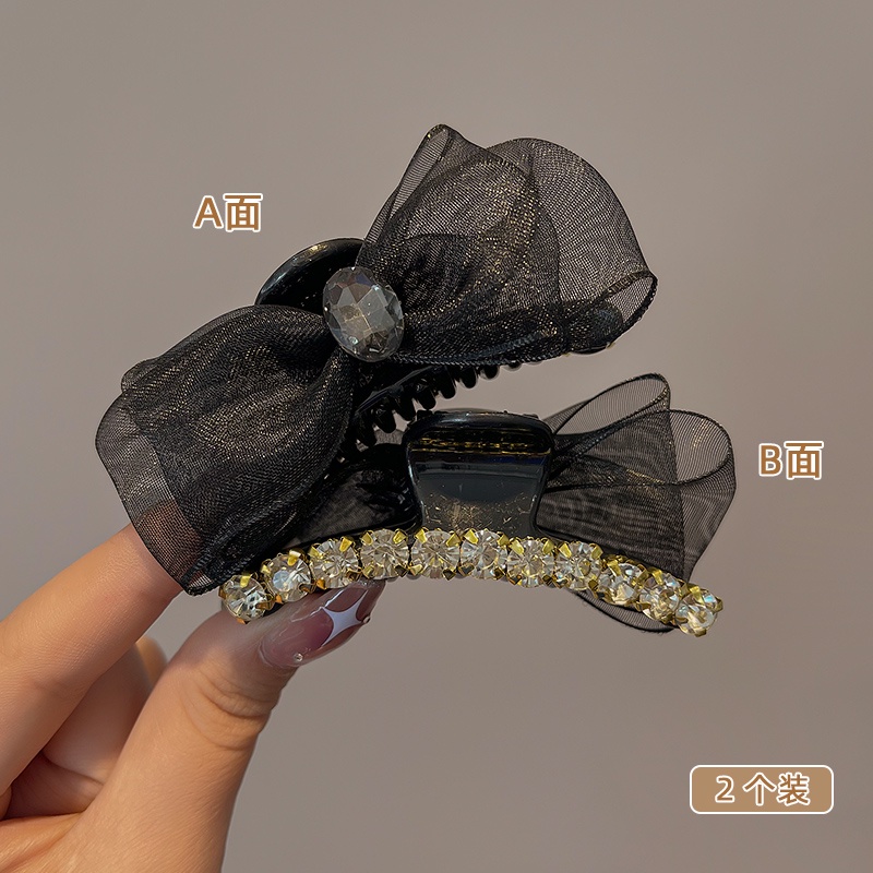 Kẹp Tóc Nơ Lưới Hai Mặt Phiên Bản Hàn Quốc Cho Nữ Đuôi Ngựa Độ Cao Trở Lại