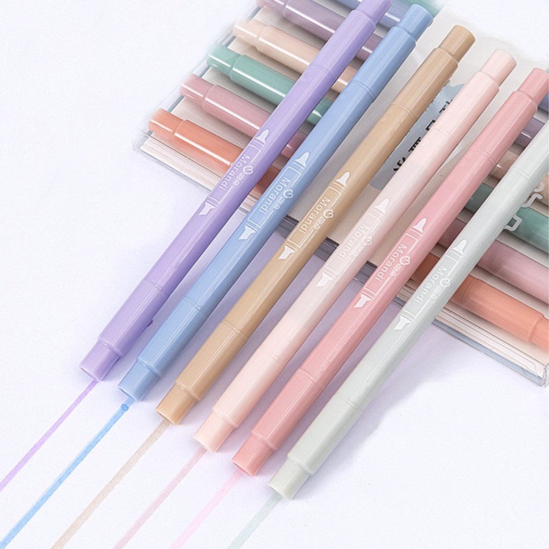 RUIXIANG Bộ bút lông hai đầu 6 màu sáng tạo cho học sinh bút đánh dấu bút highlight