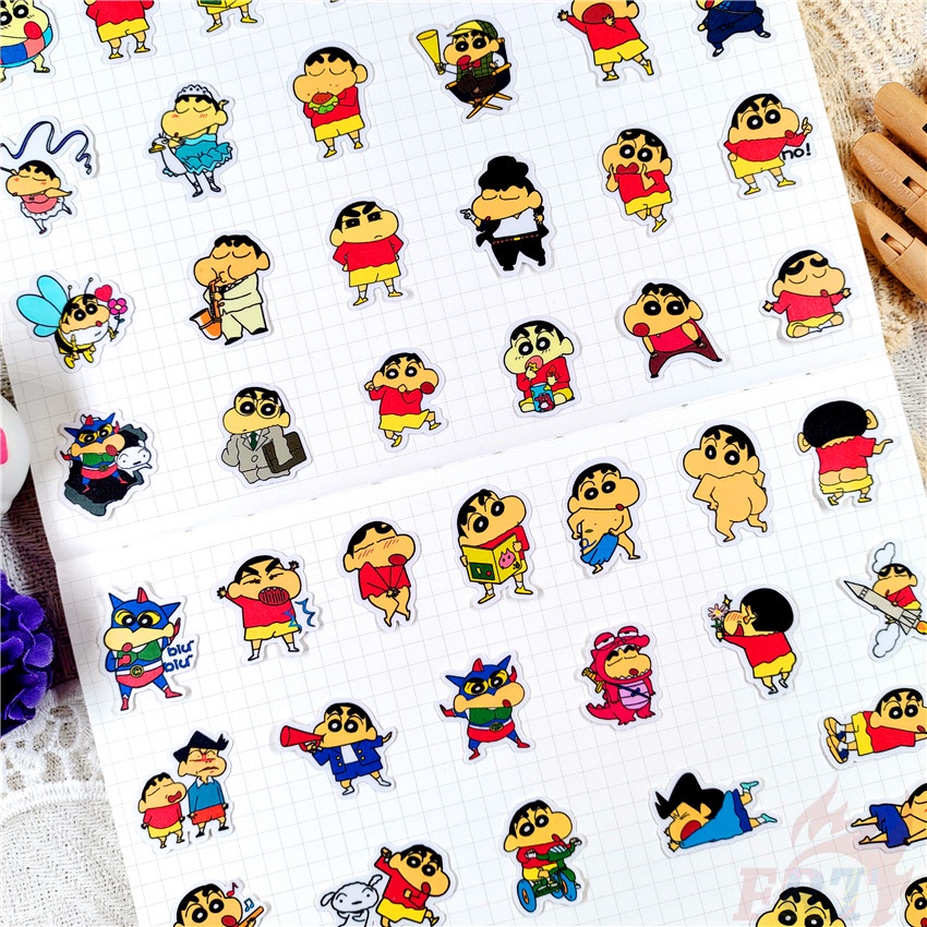 ★★★ Sticker Dán Trang Trí Nhật Ký Hình Cậu Bé Bút Chì Shin-chan Q-3 ★★★ Bộ 50 Miếng Dán Trang Trí Album Thời Trang DIY Kích Thước 2~3cm