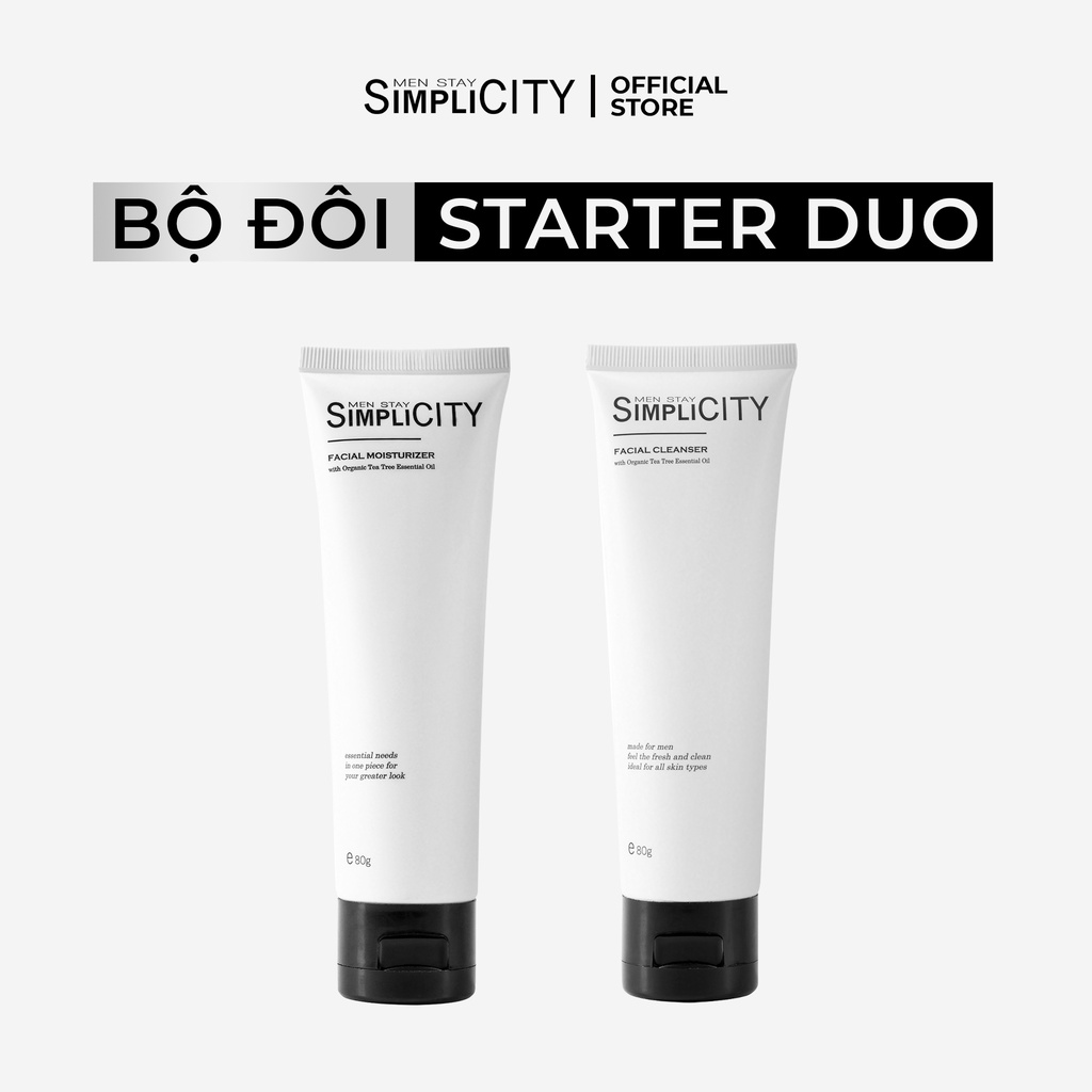 Bộ sản phẩm chăm sóc da cho nam: Sữa rửa mặt và Kem dưỡng ẩm đa năng  - Men Stay Simplicity Skincare Starter DuO