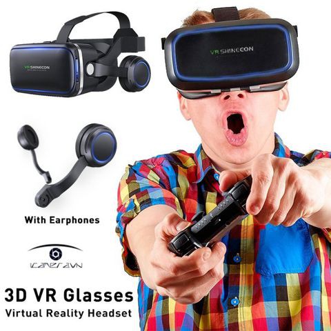 Kính Thực Tế Ảo VR Shinecon Version 6.0 Tặng Kèm Tay Game Bluetooth Chơi Tất Cả Game Vr Và Phim 360 | BigBuy360 - bigbuy360.vn