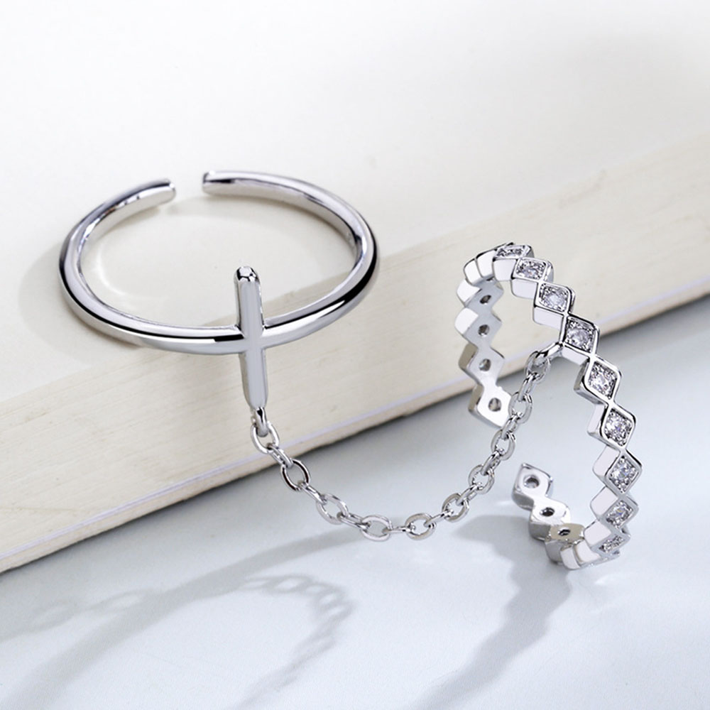 Nhẫn Nữ Thiết Kế Kiểu Sáng Tạo 2 Trong 1 Yanqueens Đồ trang sức Quà tặng