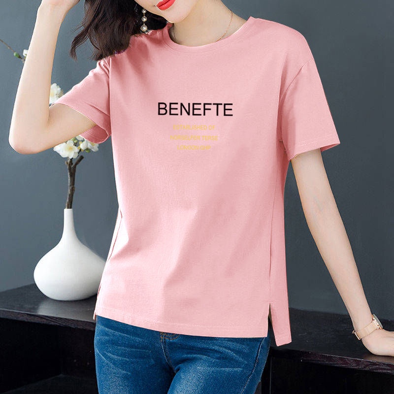 Short-sleeved T-shirt women's summer middle-aged mother's loose large size printed tops