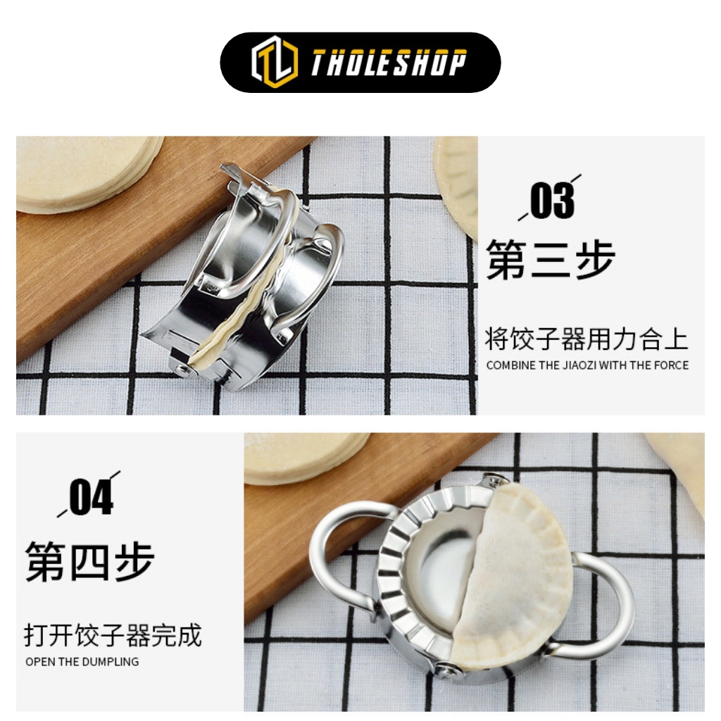 Dụng cụ làm bánh há cảo, bánh xếp INOX 304 khuôn lớn 14.5x9.5cm - Khuôn làm sủi cảo cao cấp inox 304 chống gỉ 1006