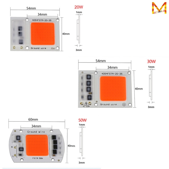 Đèn LED COB tăng trưởng cây trồng quang phổ toàn phần 380-840nm 15W/20W/30W/50W