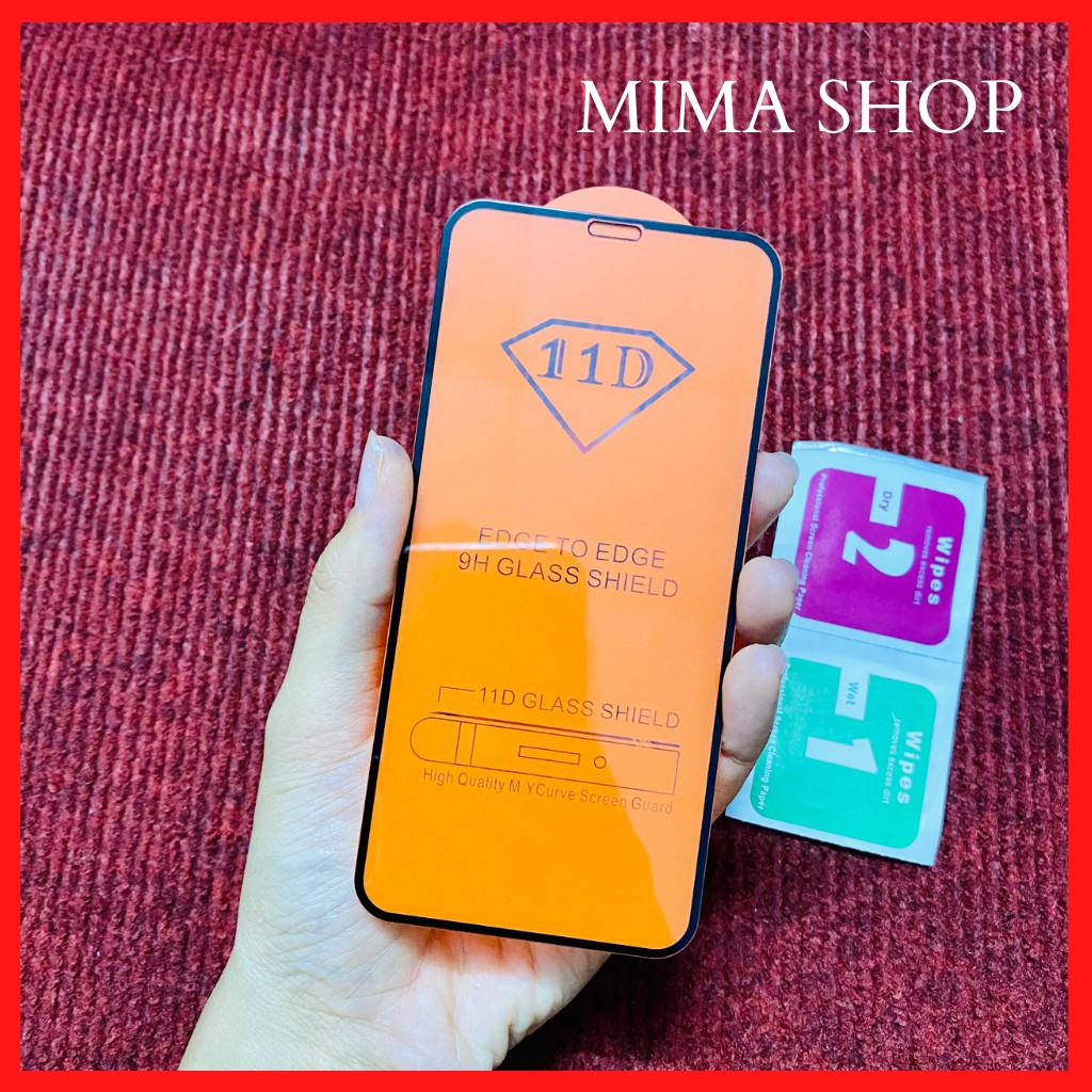 Kính cường lực 11D full màn 6/6plus/6s/7/7plus/8/8plus/x/xs/11/12/13/pro/max/promax - Mima Shop