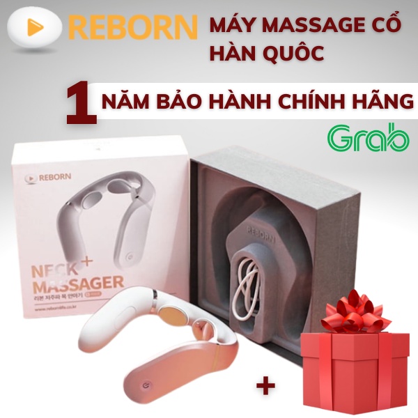 REBORN-Máy Massage 360 độ Cổ/Vai/Gáy Hàn Quốc, sưởi ấm hồng ngoại 4 chế độ, Bảo hành 1 năm, Chính Hãng