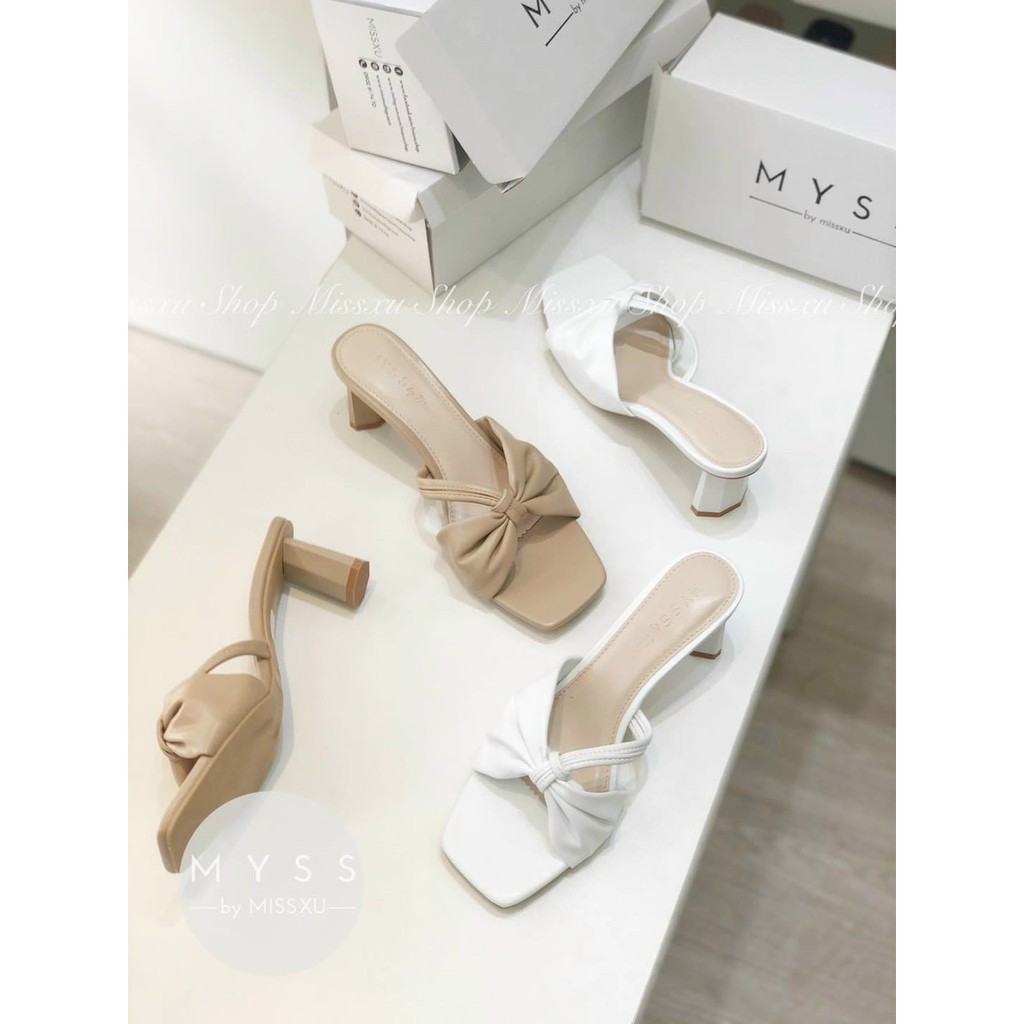 Guốc da mịn mềm dúm dây nhỏ gót kiểu mới - 7P
