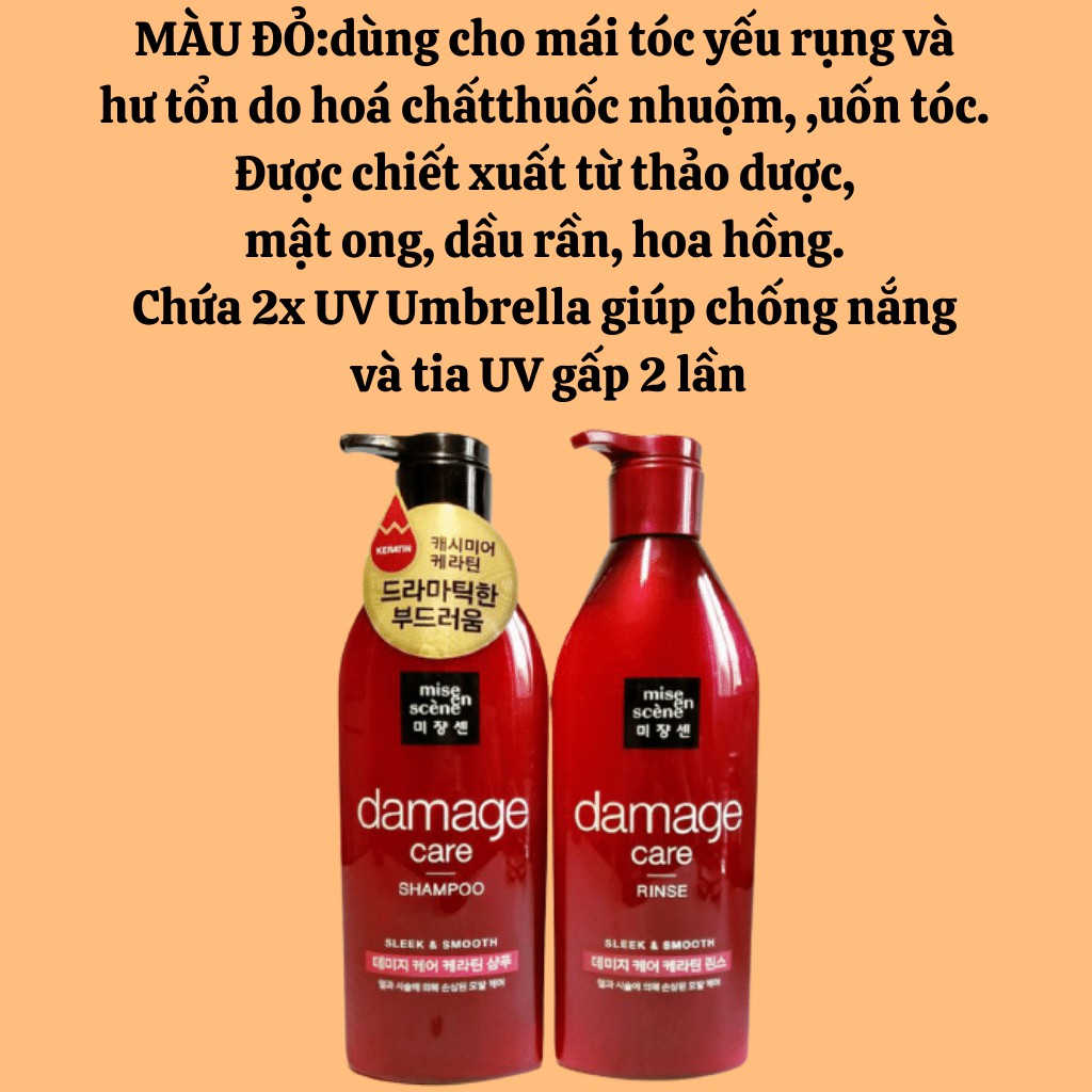 Dầu Gội Xả [Tóc Mượt 100%-Hàng AUTH] Dầu gội xả Mise En Scene Perfect Hair 680 ml