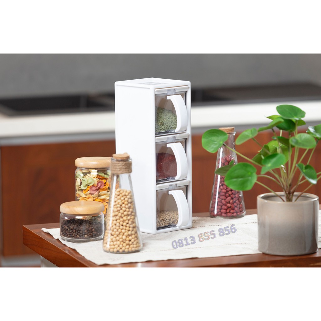 Hộp đựng gia vị nhà bếp cao cấp Yoko INOCHI thông minh kháng khuẩn nắp kín sắp xếp linh hoạt
