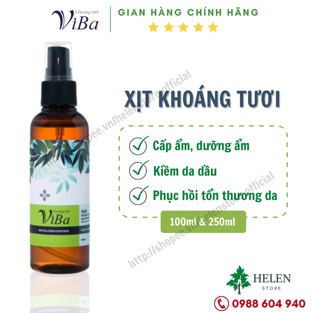 Xịt khoáng tươi Viba - Cấp ẩm, phục hồi tổn thương da - Helen Store