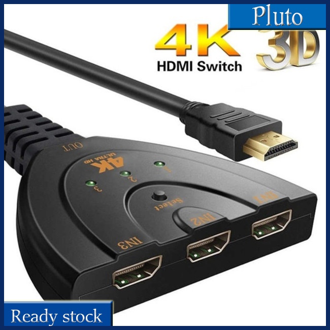 Mới Bộ Chia Cổng HDMI 3 Cổng 4K 2K 1080P 3D Cho Đầu DVD HDTV 3 Trong 1