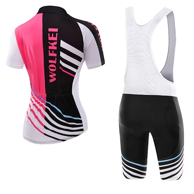 Set áo quần short 2021 có size lớn cho nữ lót silicon/lưới màu hồng/đen phù hợp đi xe đạp chơi thể thao nhanh khô