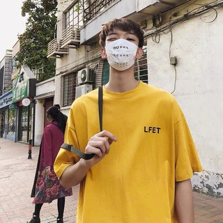 Áo thun tay lỡ form suông rộng chữ LFET chất vải cotton nam nữ